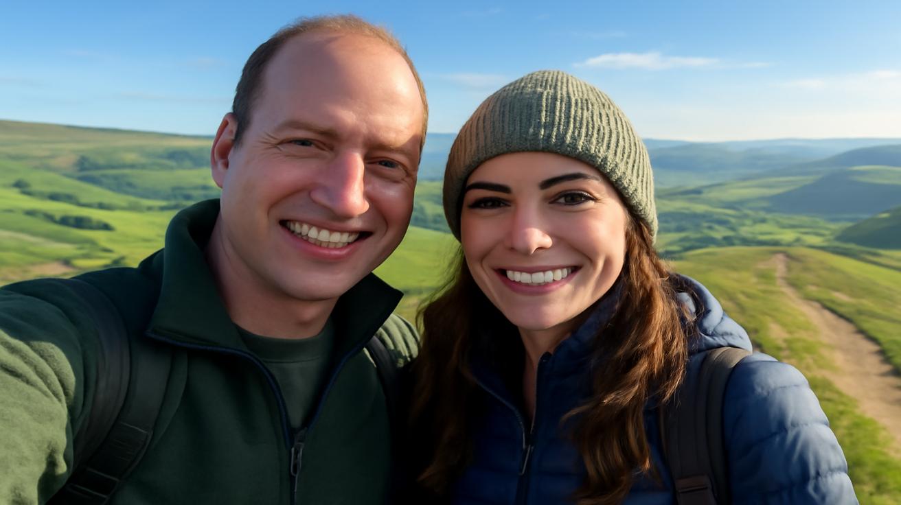 A beautiful selfie with the Princess of Wales during a wellbeing walk in the Peak District yesterday