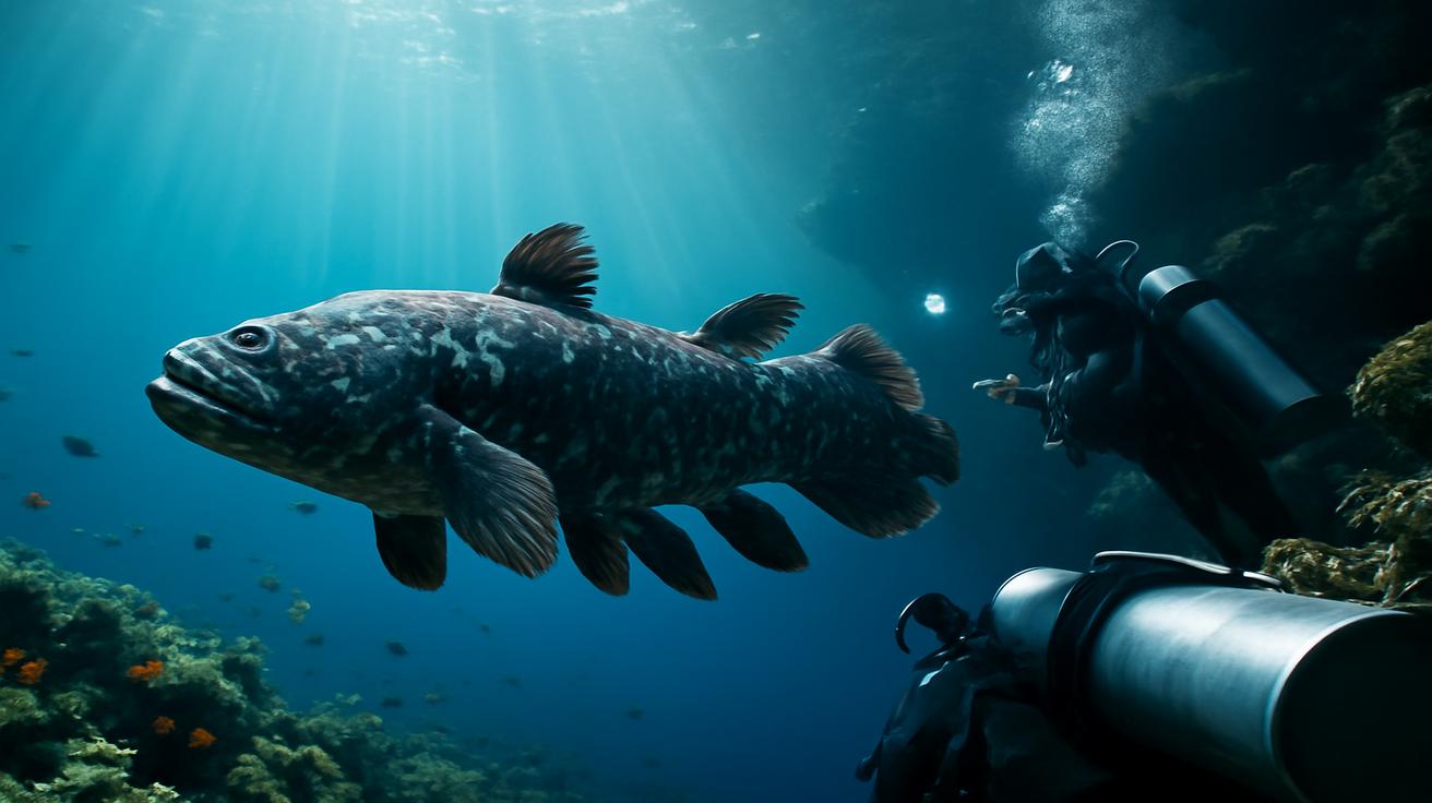 A true living fossil : French divers capture rare first ever images of an emblematic species in Indonesian waters