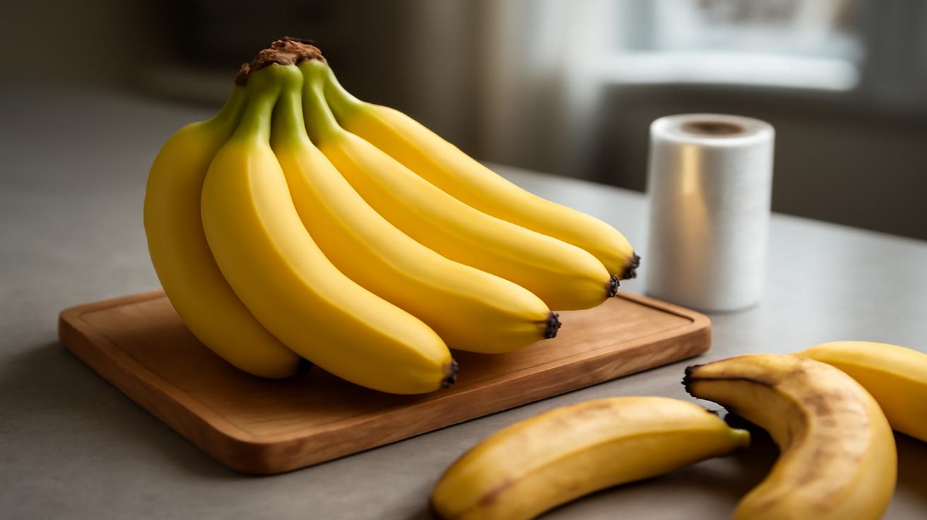 Bananas stay fresh for 2 weeks without going brown if kept with 1 household item