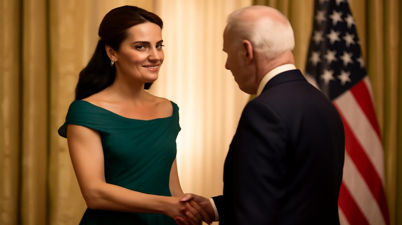 During an official visit with the American president, Kate Middleton chooses a recycled gown, reinforcing her commitment to sustainable fashion