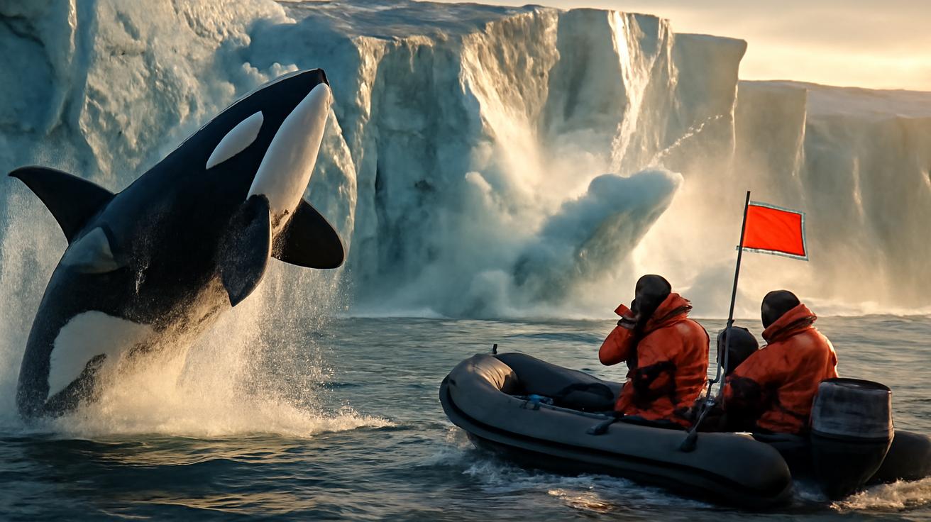 Emergency declared in Greenland as researchers spot orcas breaching dangerously close to rapidly melting ice shelves