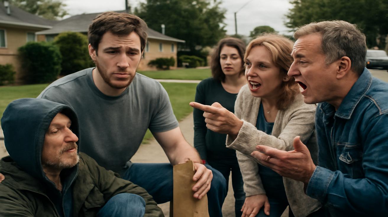 How a small act of kindness turned into a neighborhood scandal over who really deserves help in a world where everyone feels like a victim