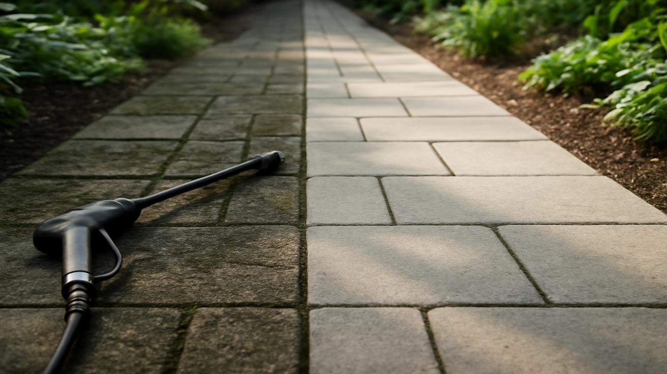 How to clean a blackened patio and garden paths with almost no effort, using simple methods that really work