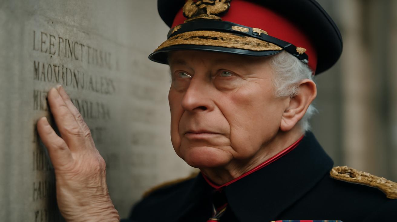 King Charles III appears visibly moved during a remembrance service, a rare crack in royal composure that captivates the public