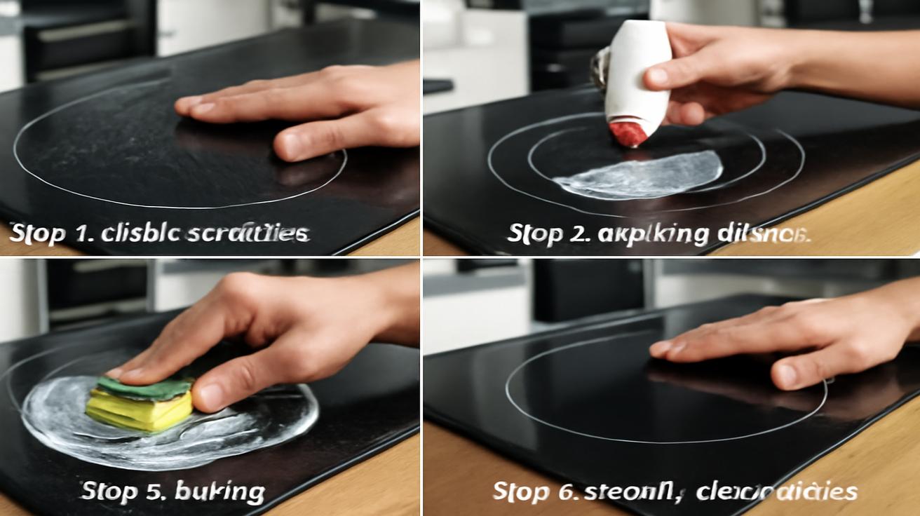 Scratches on glass-ceramic cooktops can often be removed in four simple steps, restoring a smooth and clean surface