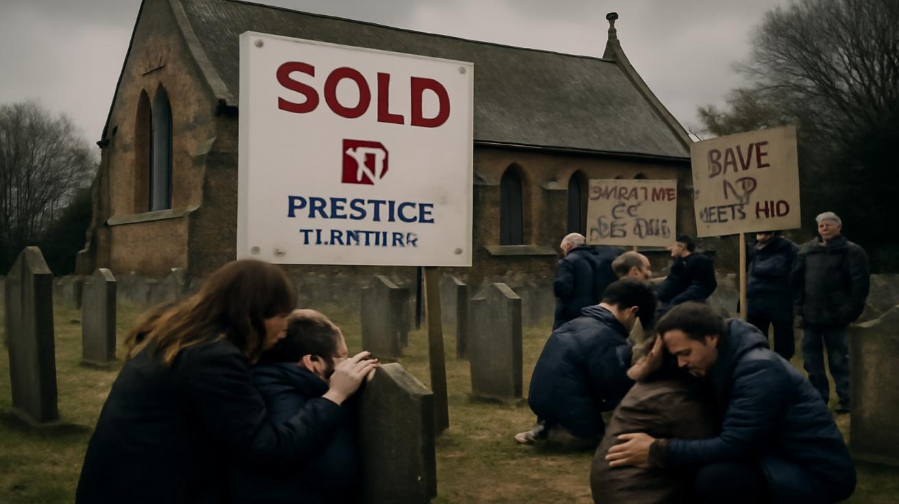 Silent catastrophe at the edge of town: a bankrupt church sells its cemetery to a luxury developer, forcing families to exhume their dead or pay rent for graves in a deal that splits the nation