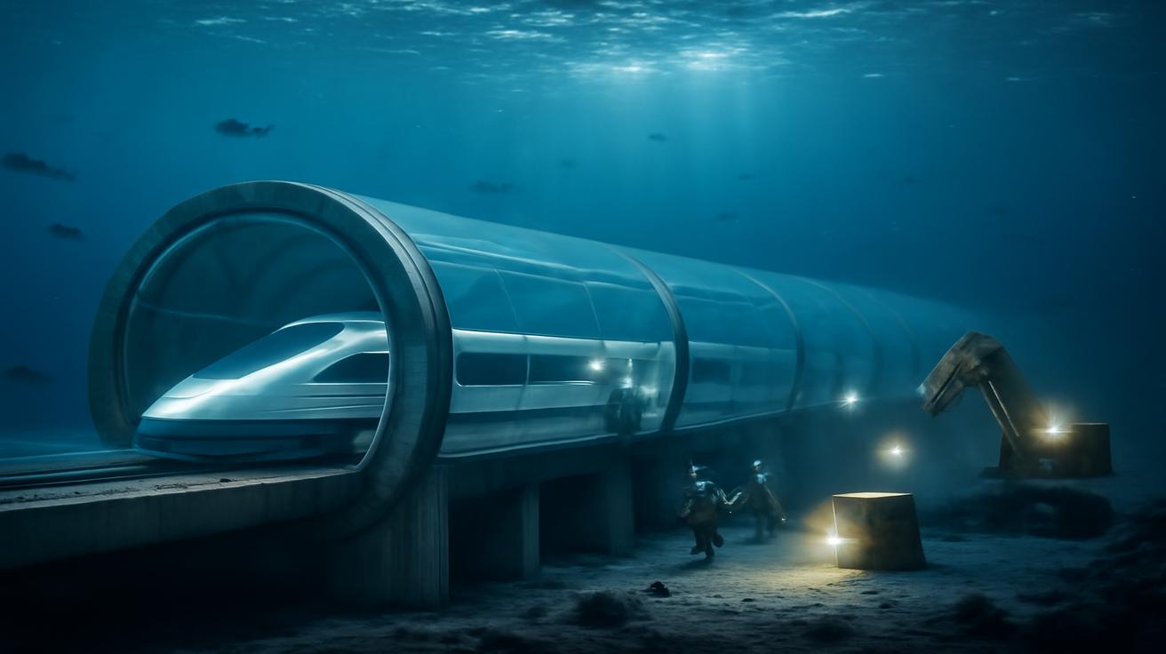 They are building the world’s longest high-speed underwater train : it will run beneath the ocean and link two continents in minutes