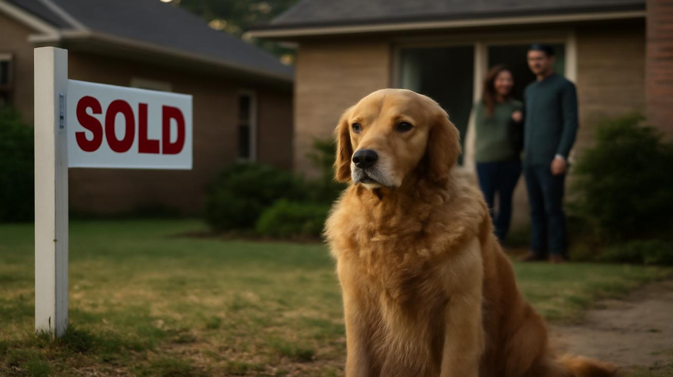 This abandoned golden retriever who keeps waiting outside the house his owners sold after leaving him behind becomes terrible bad news for the former family in a heartbreaking story that splits opinion
